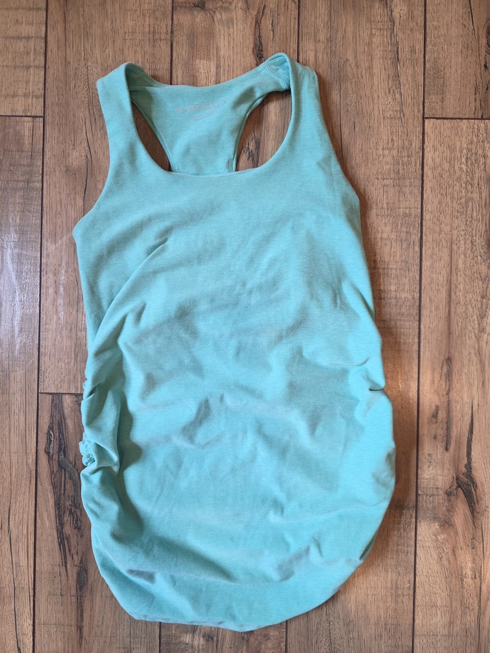 Beyond the Bump Yoga Aqua Blue Racerback Maternity Tank Top Small Athetic Run